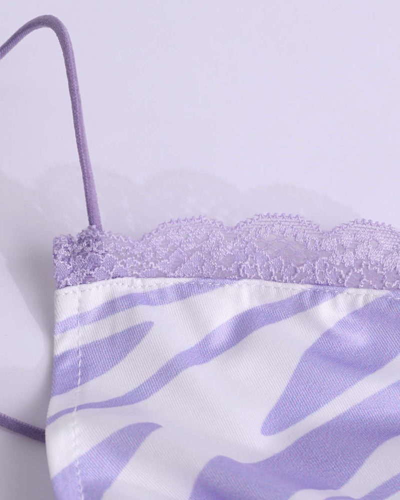 Lavender Stripe Lace Cami Top