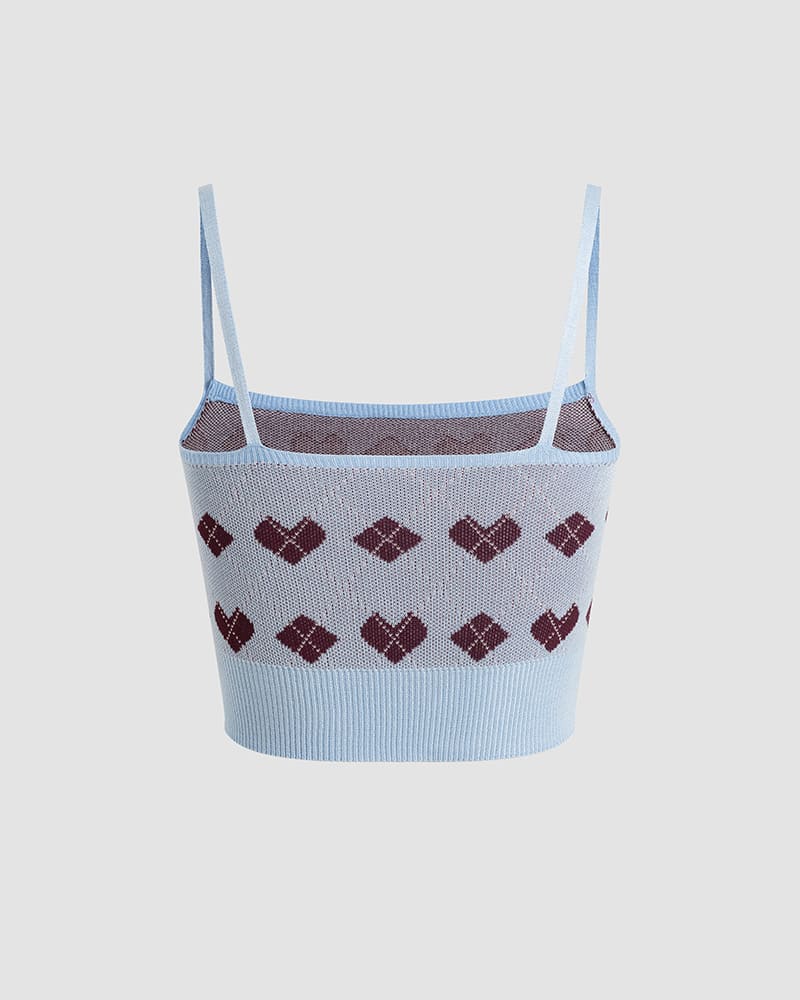 Naive Argyle Knit Cami Top