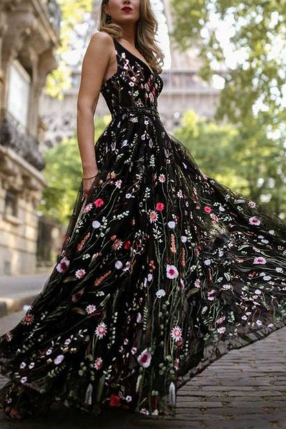 CityHottie Deep V Neck Sexy Maxi Dress