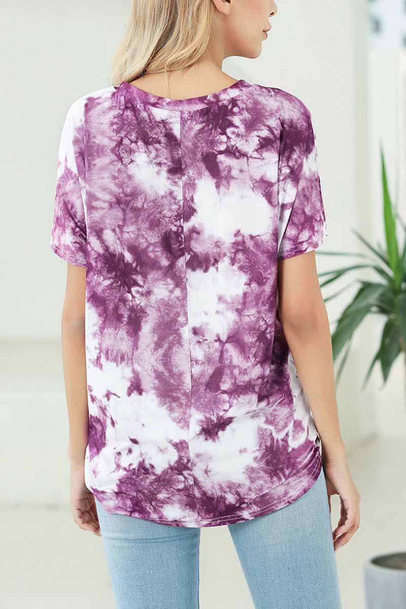 CityHottie Round Neck Tie-Dye T-Shirt