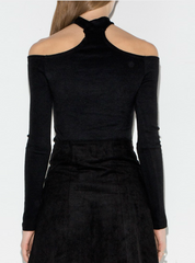 HALTER SLASH NECK FULL SLEEVE LADY SLIM TOPS