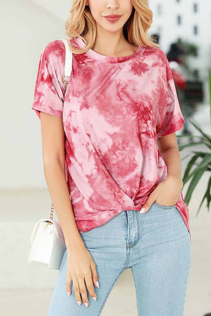 CityHottie Round Neck Tie-Dye T-Shirt