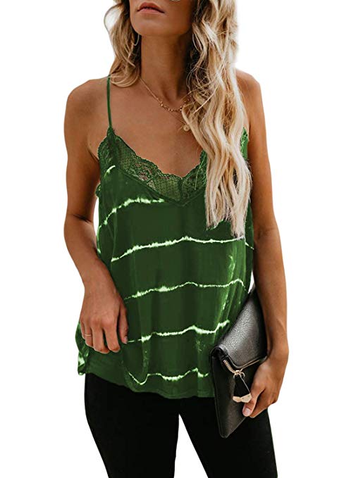 Lace Trim Camisole Removable Racer Back Crochet Tank Top