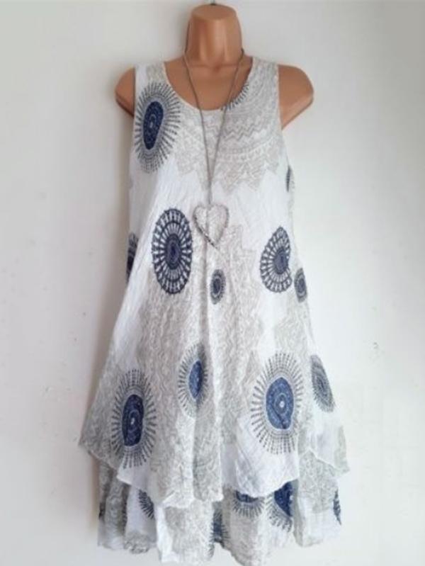 Stylish Double Layers Sleeveless Dress