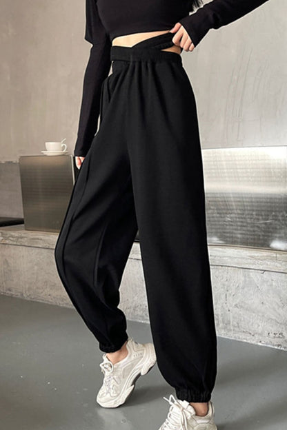 CityHottie - Crisscross Long Sweatpants