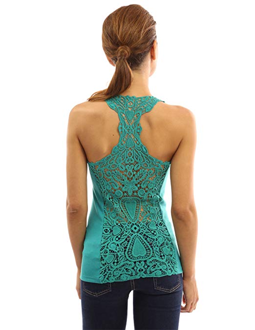 Women Crochet Lace Racerback Tank Top