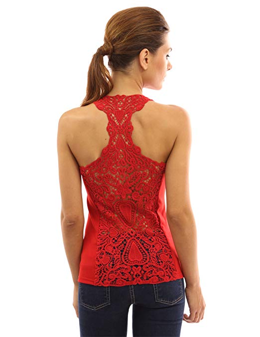 Women Crochet Lace Racerback Tank Top