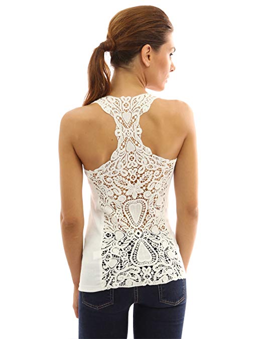 Women Crochet Lace Racerback Tank Top