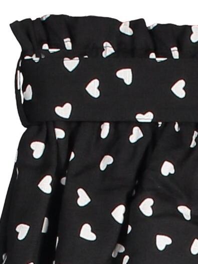 Trendy Tie Belt Heart Print Shorts