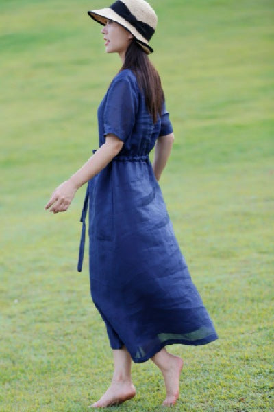 Blue Ramie Dress