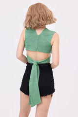 Cross-Front Knit Tank Top