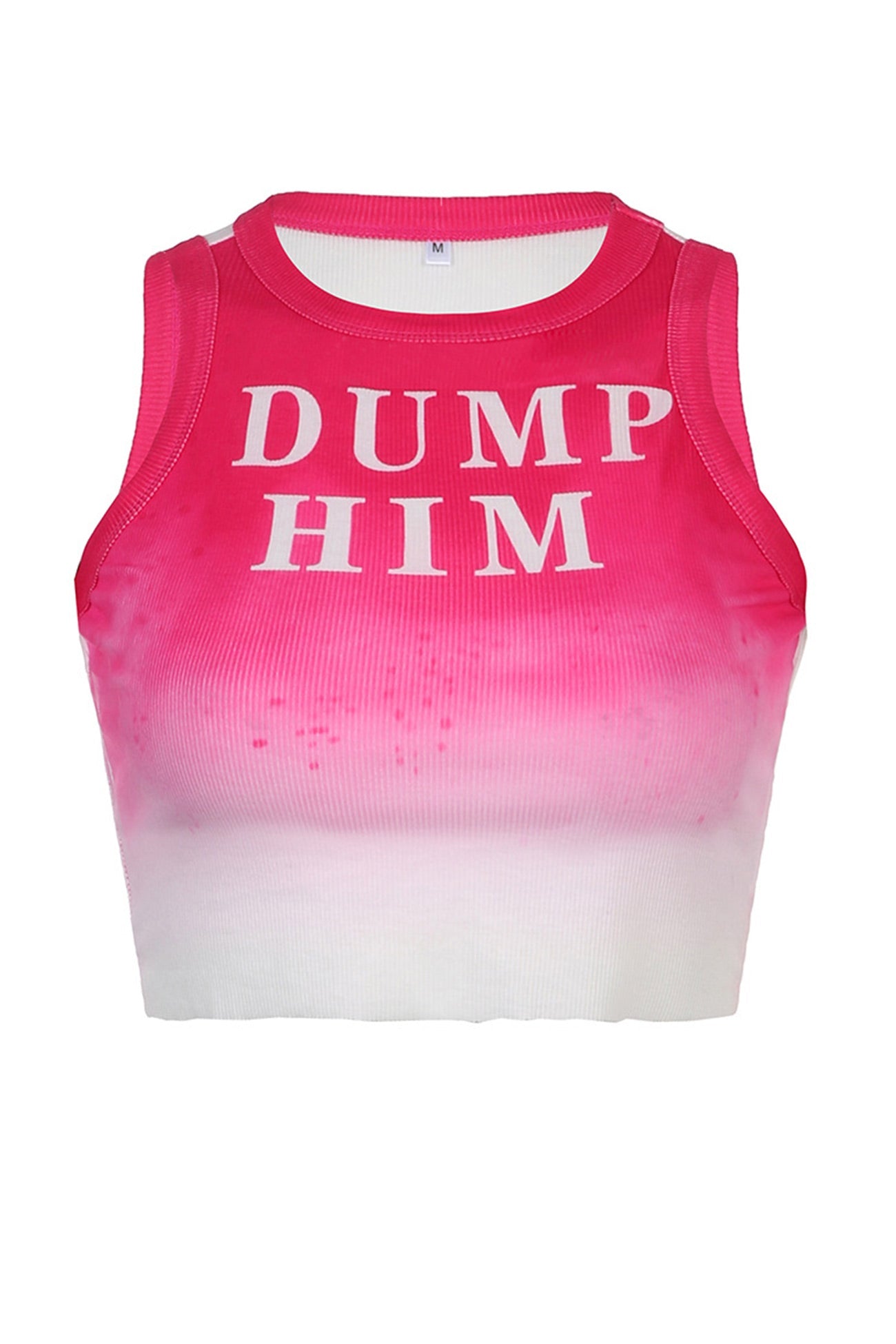 Dump Him Letter Print Gradient Racerback Tank Top