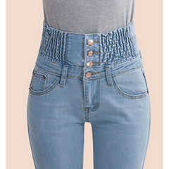 CityHottie - Fashion Women Denim Pants Elastic High Waist Skinny Stretch Jean Female Spring/Autumn Jeans Feet Pantalones Mujer Plus Size