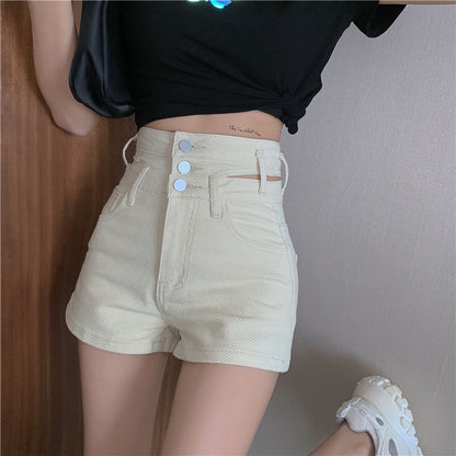 CityHottie - Fashion Korean Distressed Sexy Vintage Aesthetic High Waist Trendy Hot Casual Women's Jeans Short Pants Denim Shorts Summer