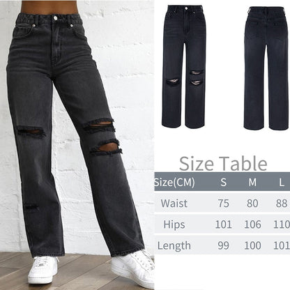 CityHottie - New Printed Baggy Y2K Jeans Women's Low Waist jeans Autumn Winter Oversize Wide Leg Baggy Pants Casual Cargo Trousers