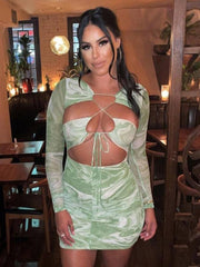 Iris Print Mini Dress