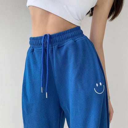 CityHottie - Smiley Embroidery Sweatpants