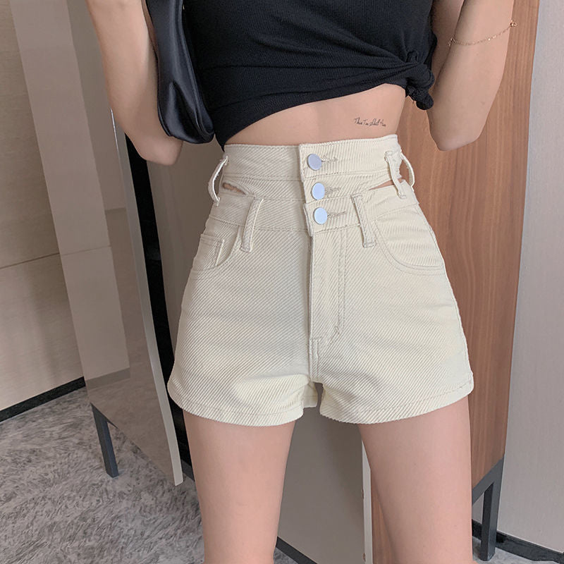 CityHottie - Fashion Korean Distressed Sexy Vintage Aesthetic High Waist Trendy Hot Casual Women's Jeans Short Pants Denim Shorts Summer