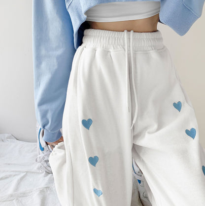 CityHottie - Smiley Embroidery Sweatpants