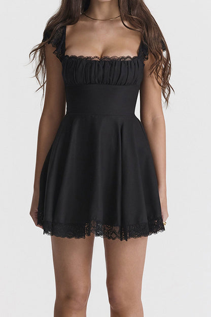 Lace Patchwork Strappy Corset Dress