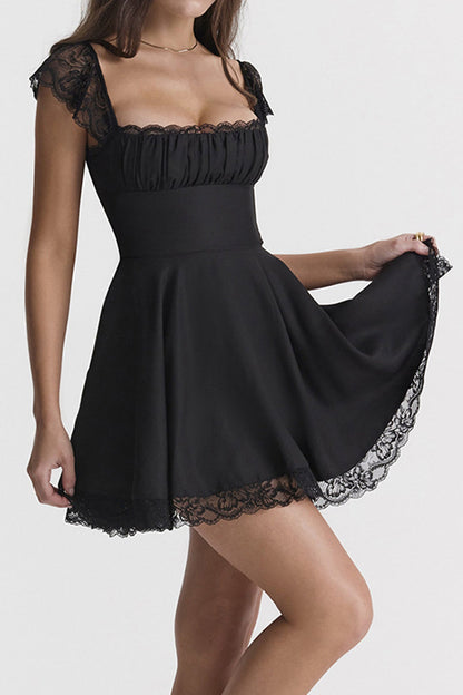 Lace Patchwork Strappy Corset Dress