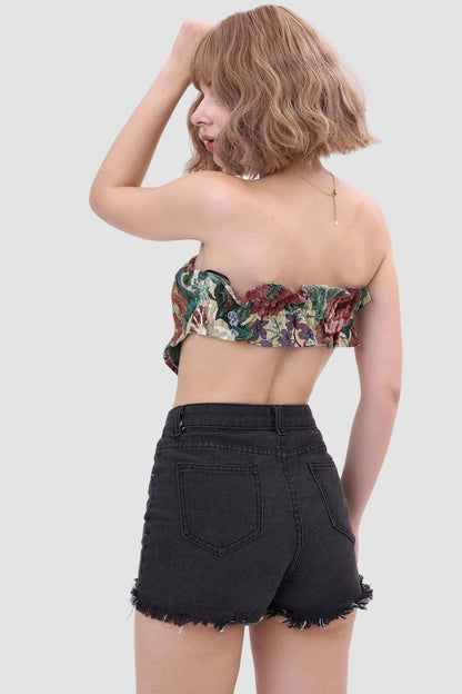 Printed Panelled Tube Top