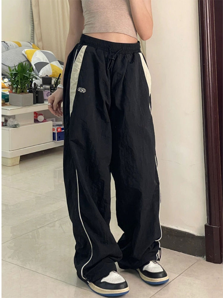 CityHottie - Casual Baggy Pants Women Vintage Oversized Hip Hop Joggers Harajuku Streetwear BF Female Sweatpants Wide Leg Trousers