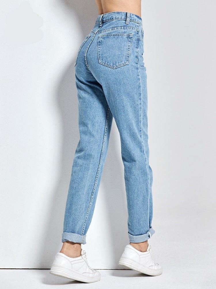 CityHottie - Harem Pants Vintage High Waist Jeans Woman Boyfriends Women's Jeans Full Length Mom Jeans Cowboy Denim Pants Vaqueros Mujer