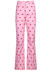 CityHottie - 2024 Fashion Trends Y2K Pink Pants Heart Printed Sweet Trousers Vintage Aesthetic Party Pants Pockets Joggers Festival Outfits Women New