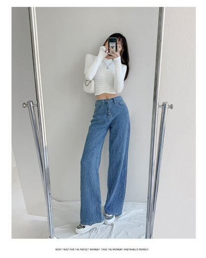 CityHottie - Women Jeans High Waist Casual Streetwear y2k Baggy Office Lady New Fashion Korean Denim Trousers Female Straight Wide Leg Pants