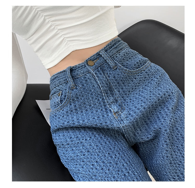 CityHottie - Women Jeans High Waist Casual Streetwear y2k Baggy Office Lady New Fashion Korean Denim Trousers Female Straight Wide Leg Pants