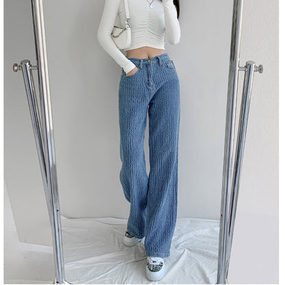 CityHottie - Women Jeans High Waist Casual Streetwear y2k Baggy Office Lady New Fashion Korean Denim Trousers Female Straight Wide Leg Pants