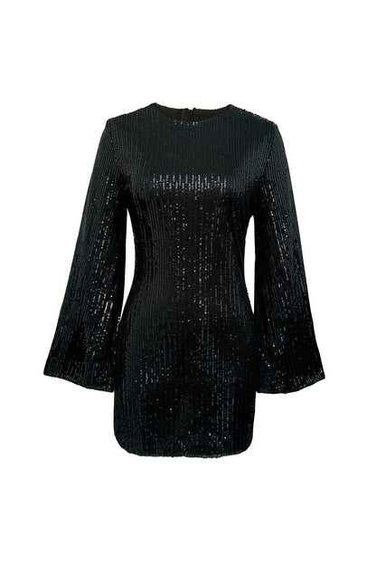 Sequins Flares Sleeve Dress