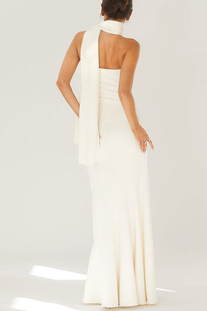 Strapless Fishtail Dress With Shawl