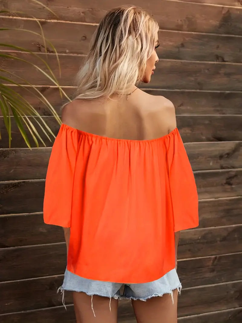 Yellow Chic Off Shoulder Solid T-Shirt