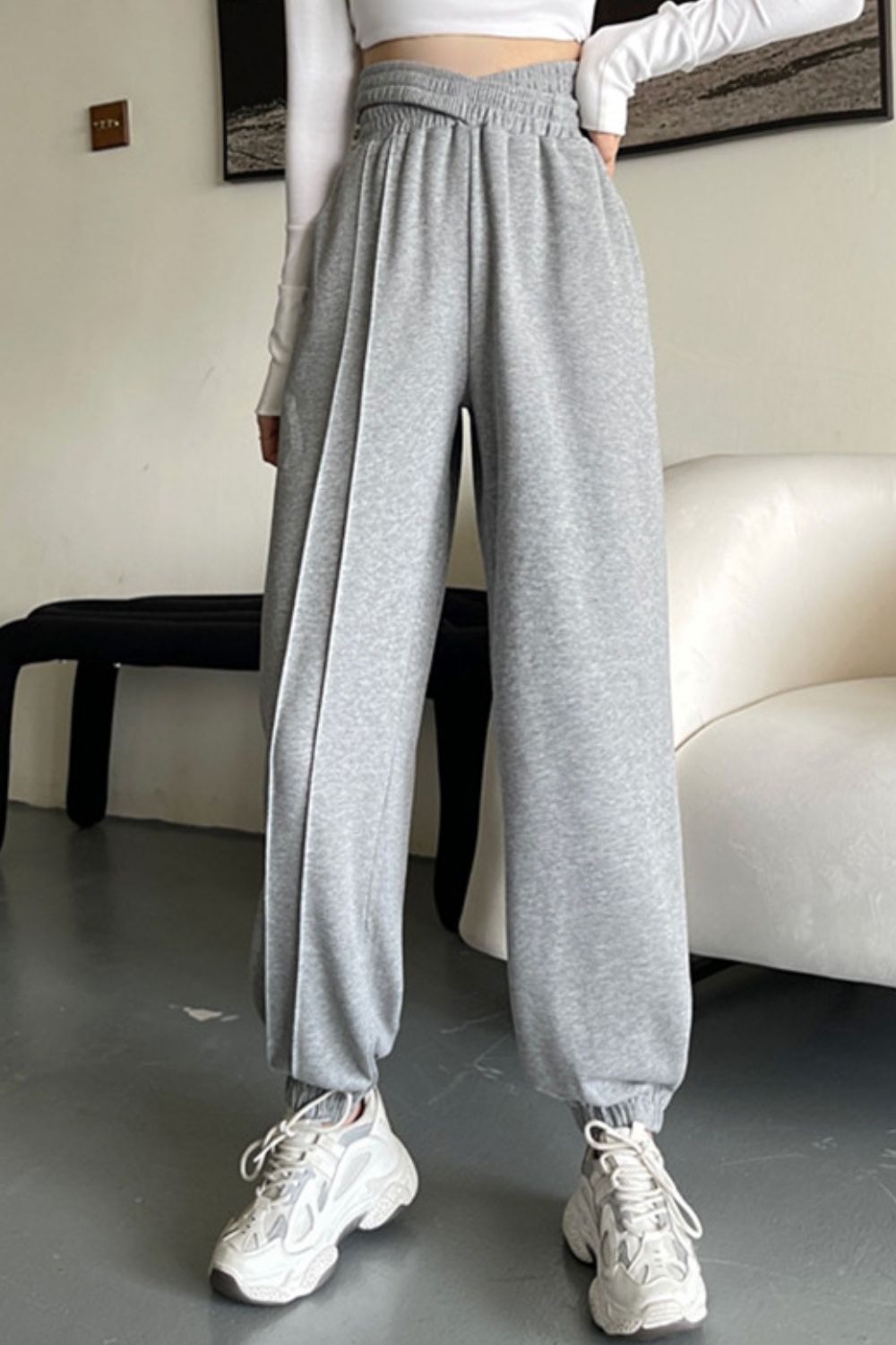 CityHottie - Crisscross Long Sweatpants