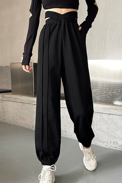 CityHottie - Crisscross Long Sweatpants