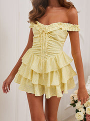 Marilyn Yellow Floral Print Mini Dress