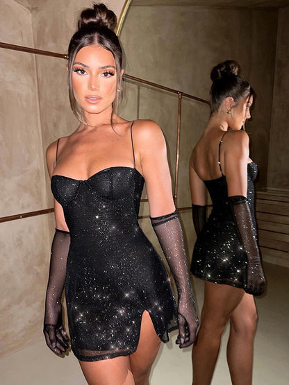 Jasmine Glitter Sexy Mini Dress