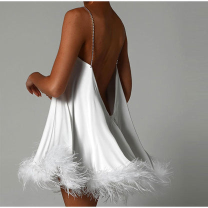 Melissa Sexy Feather Camisole Dress