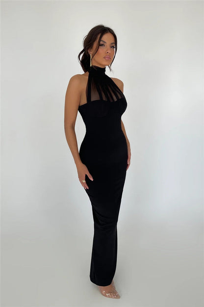 Valery Black Sleeveless Maxi Dress