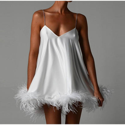 Melissa Sexy Feather Camisole Dress