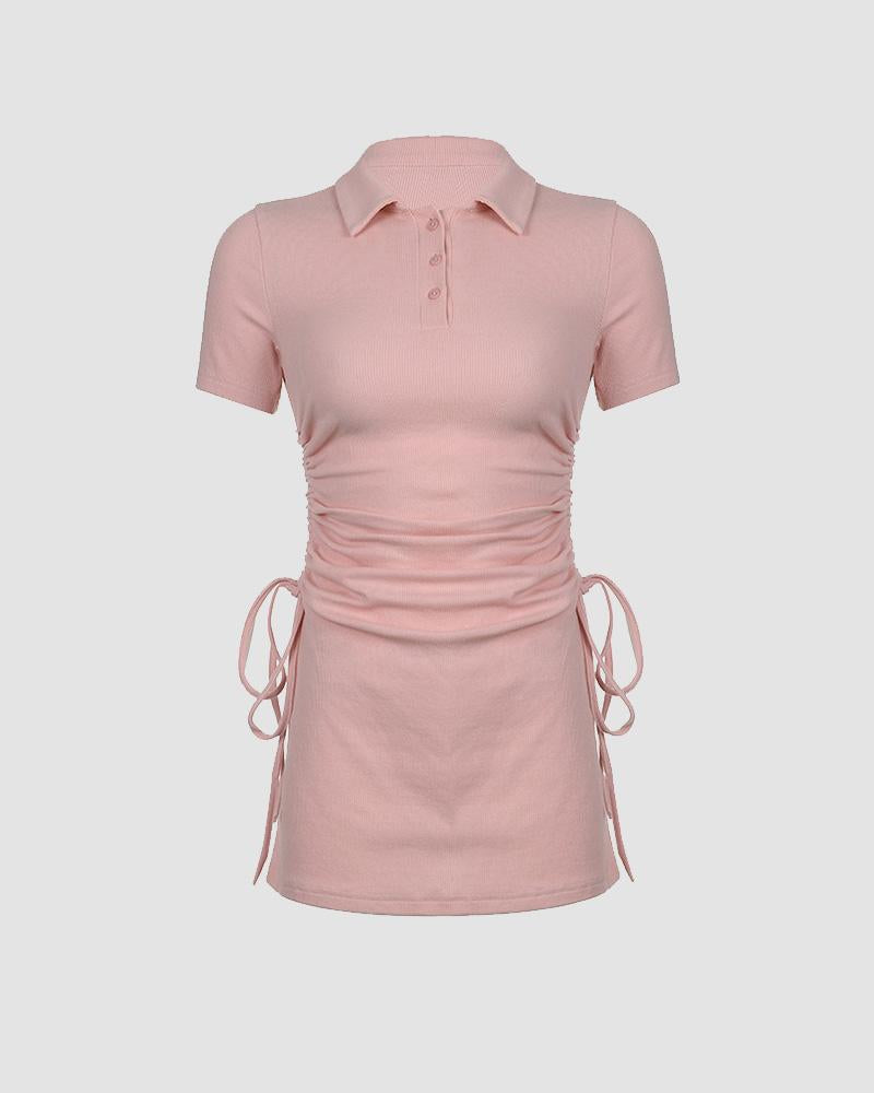 Gwen Joy Collar Ruched Bodycon Dress