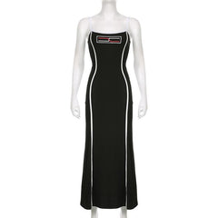 Stitch contrast square neck cami maxi dress - Final Sale
