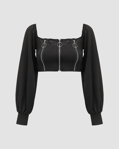 Neville Grunge Cropped Square Top