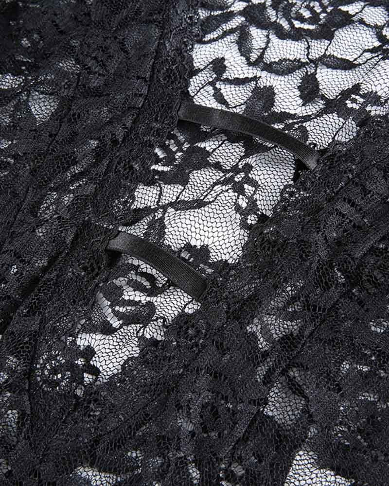 Chasm Seduction Plunging Lace Dress