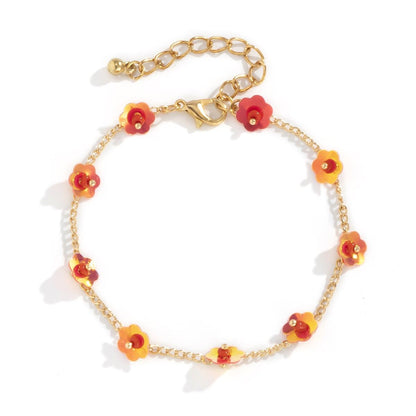 Flower decor chain bracelet