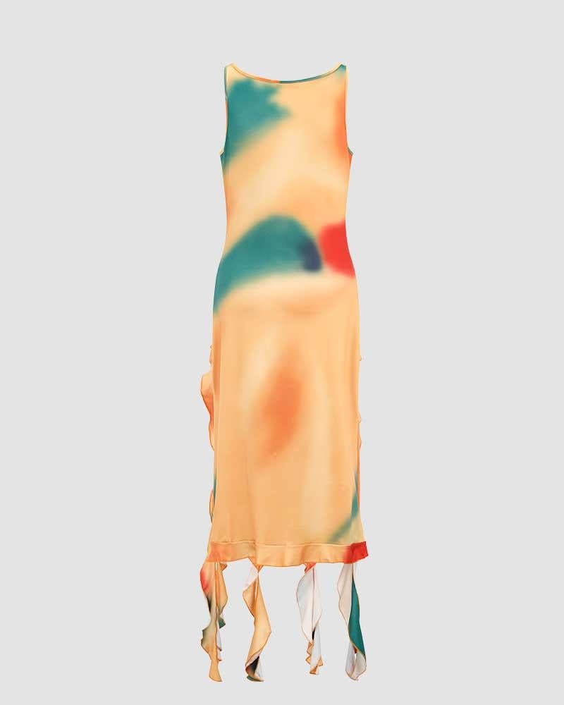 Virtual Sunsets Slit Dress