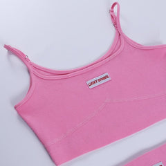 Solid sleeveless cami two piece set