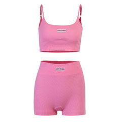 Solid sleeveless cami two piece set - Halibuy